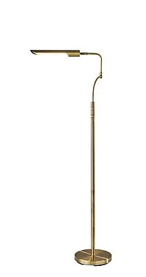 Adesso Zane Collection 66 Antique Brass Floor Lamp with Cyndrical Shade (3958-21)