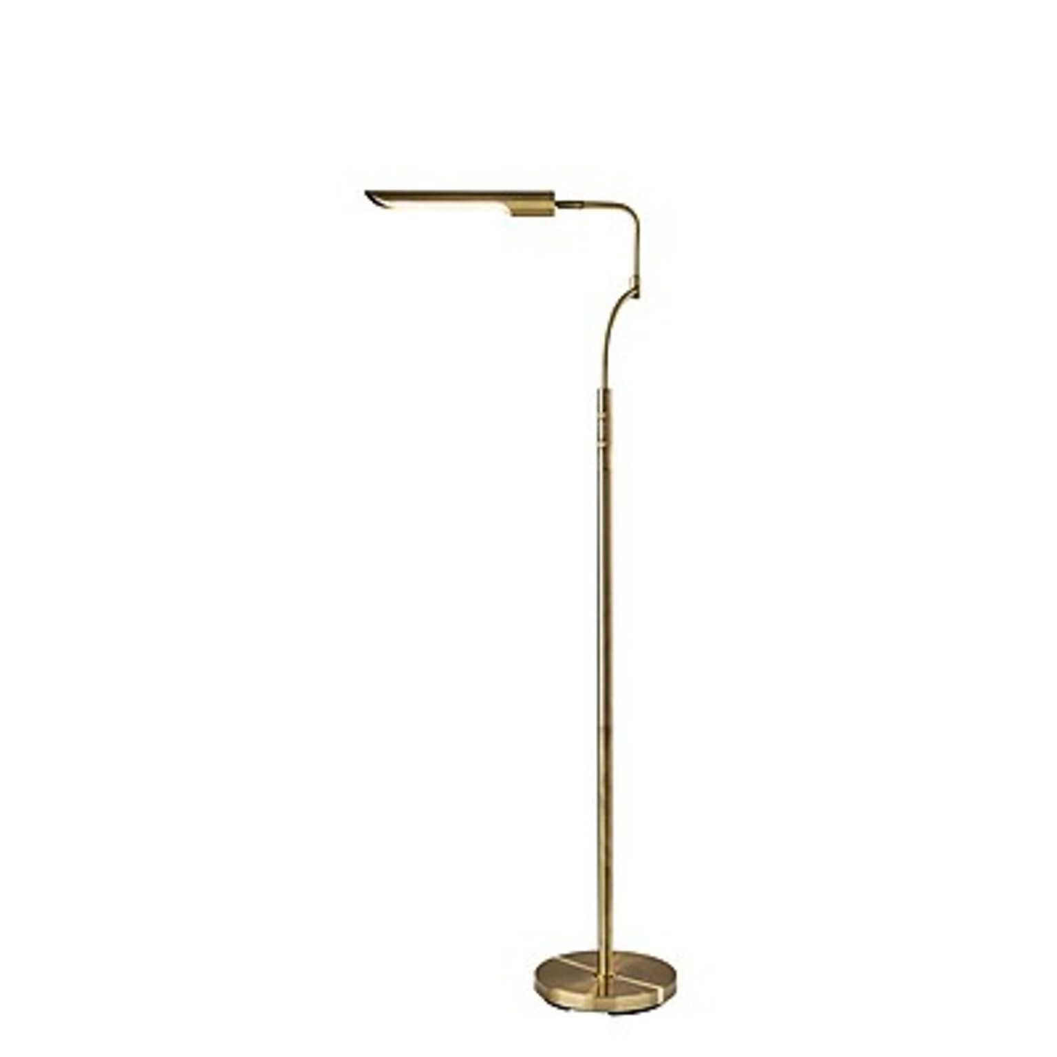 Adesso Zane Collection 66 Antique Brass Floor Lamp with Cyndrical Shade (3958-21)
