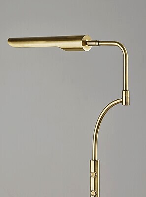Adesso Zane Collection 66" Antique Brass Floor Lamp with Cyndrical Shade (3958-21)