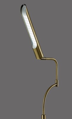 Adesso Zane Collection 66" Antique Brass Floor Lamp with Cyndrical Shade (3958-21)