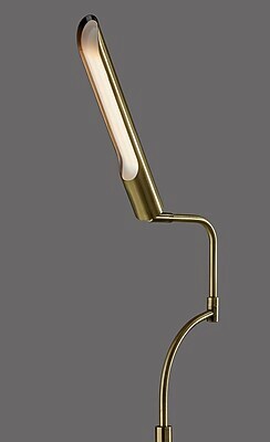 Adesso Zane Collection 66" Antique Brass Floor Lamp with Cyndrical Shade (3958-21)