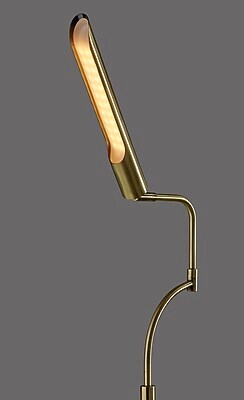 Adesso Zane Collection 66" Antique Brass Floor Lamp with Cyndrical Shade (3958-21)