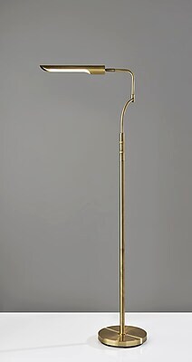 Adesso Zane Collection 66" Antique Brass Floor Lamp with Cyndrical Shade (3958-21)