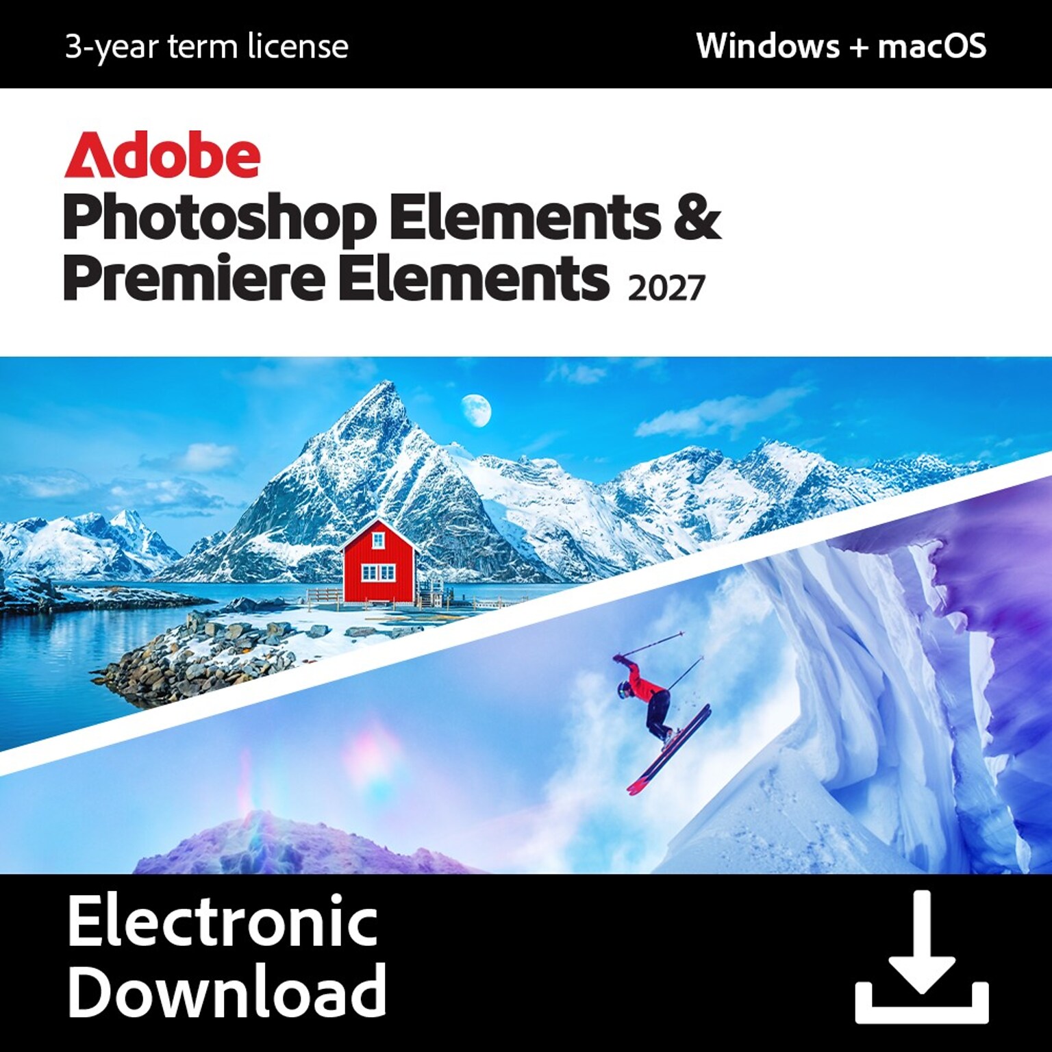 Adobe Photoshop Elements & Premiere Elements 2027 for 1 User, Windows & Mac, Download (ADO951800V272)
