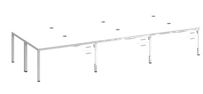 Boss Office Products Simple System 66W Desk with Pedestal, White, 6/Set (SGSD021-102-WT)
