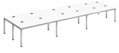Boss Office Products Simple System 71W Desk, White, 6/Set (SGSD020-203-WT)