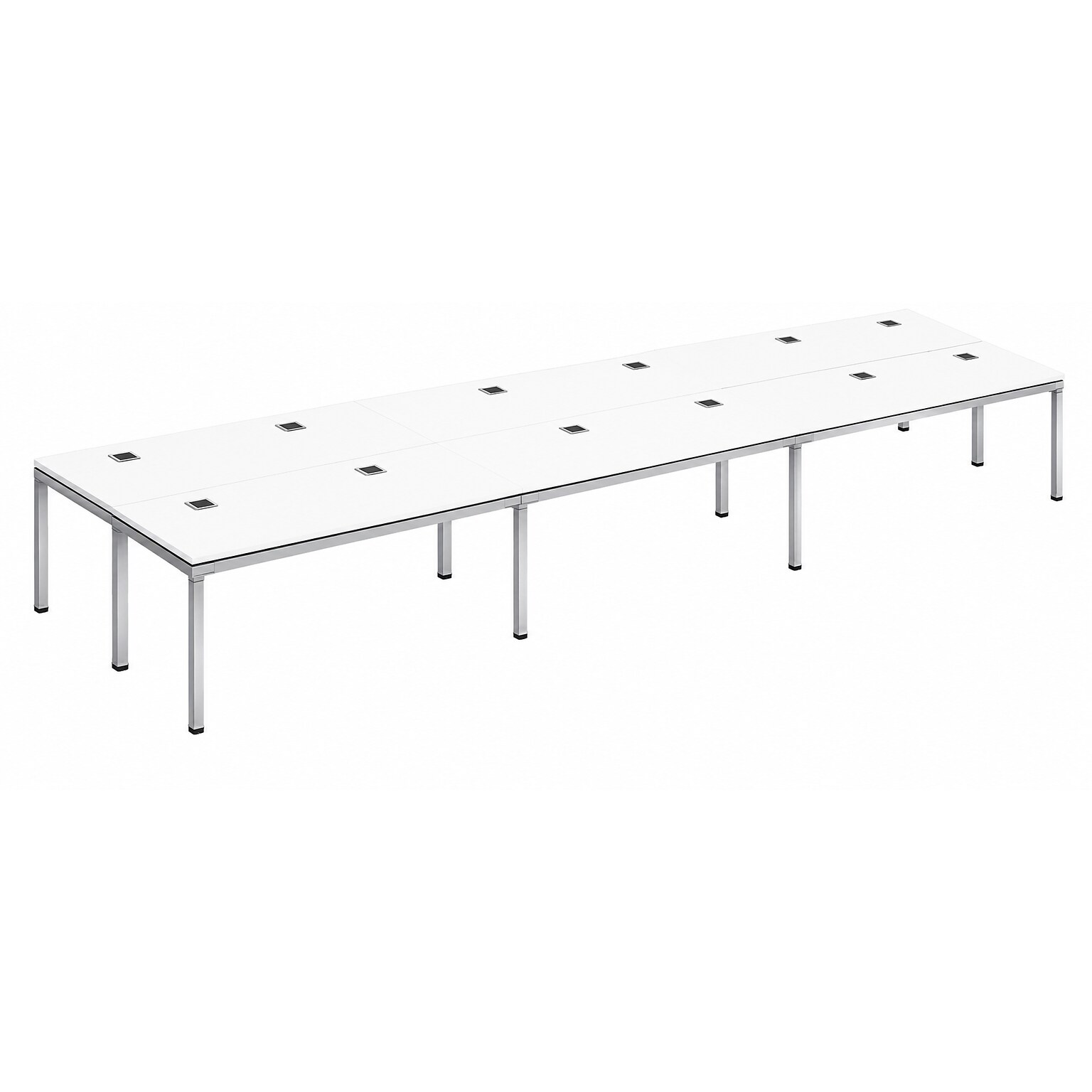Boss Office Products Simple System 66W Desk, White, 6/Set (SGSD020-202-WT)