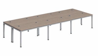 Boss Office Products Simple System 71W Desk, Driftwood, 6/Set (SGSD020-203)