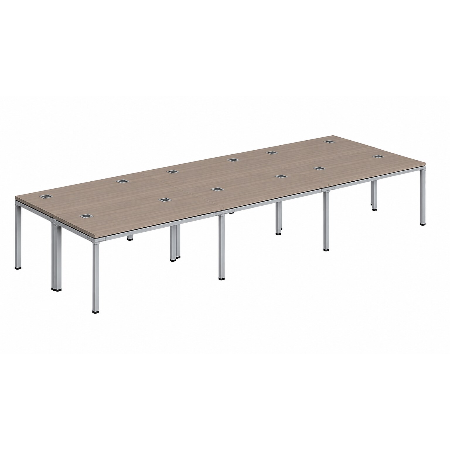 Boss Office Products Simple System 71W Desk, Driftwood, 6/Set (SGSD020-203)