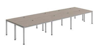 Boss Office Products Simple System 66W Desk, Driftwood, 6/Set (SGSD020-102)