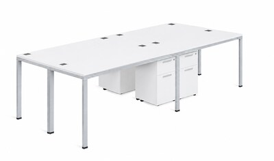 Boss Office Products Simple System 71W Desk, White, 4/Set (SGSD017-203-WT)