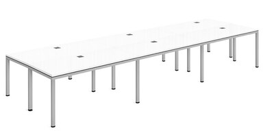 Boss Office Products Simple System 48W Desk, White, 6/Set (SGSD020-110-WT)