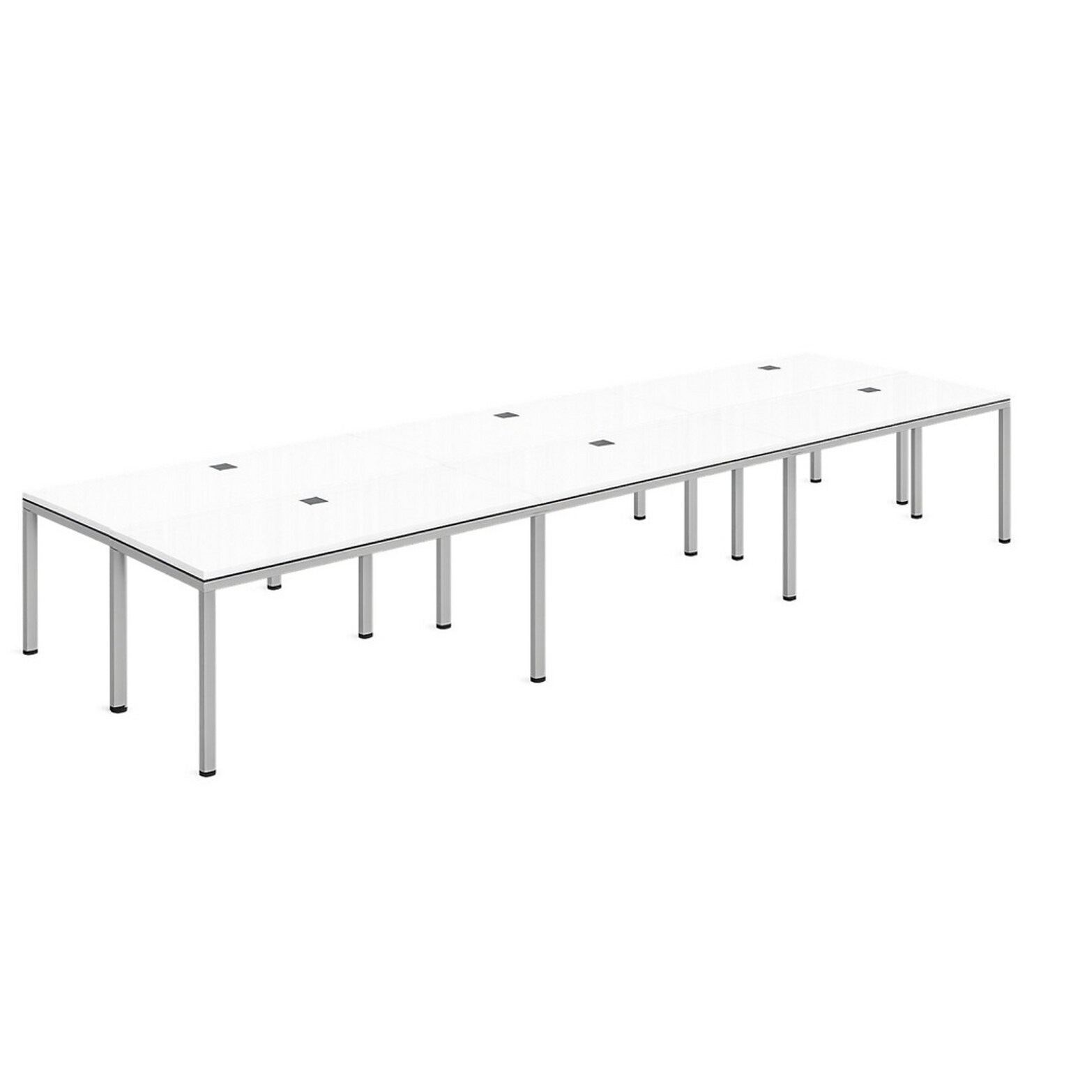 Boss Office Products Simple System 48W Desk, White, 6/Set (SGSD020-110-WT)