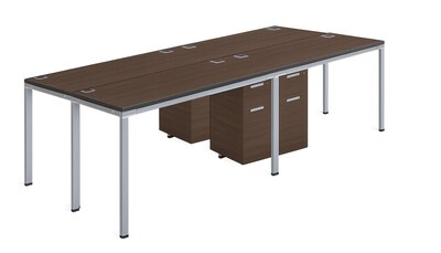 Boss Office Products Simple System 66W Desk, Driftwood, 4/Set (SGSD017-202)