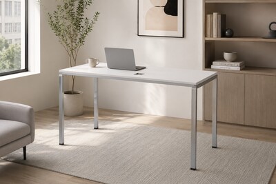 Boss Office Products Simple System 60W Desk, White (SGSD001-101-WT)