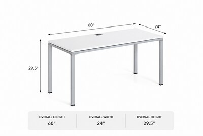 Boss Office Products Simple System 60"W Desk, White (SGSD001-101-WT)
