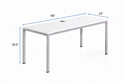 Boss Office Products Simple System 66W Desk, White (SGSD001-102-WT)