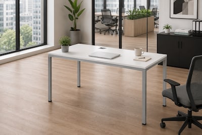 Boss Office Products Simple System 66"W Desk, White (SGSD001-102-WT)