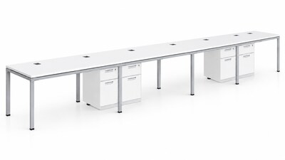 Boss Office Products Simple System 60W Desk, White, 4/Set (SGSD011-201-WT)