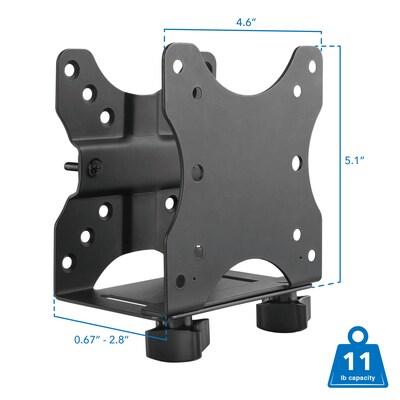 Mount-It! Universal Mini PC, CPU & Thin Client Mount, Holds up to 11 lbs., Black (MI-7157)
