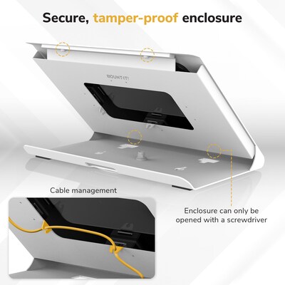 Mount-It! Universal Tablet Kiosk Stand for 10.2"-11" Tablets with 360° Rotating Base, Holds up to 20 lbs., White(MI-3895WHT)