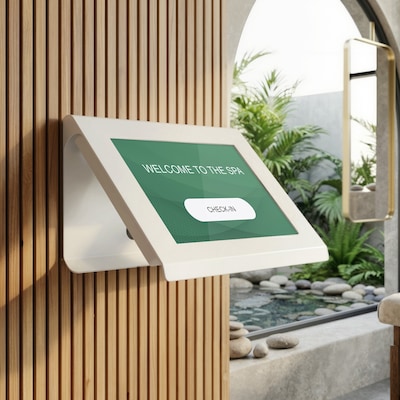 Mount-It! Universal Tablet Kiosk Stand for 10.2"-11" Tablets with 360° Rotating Base, Holds up to 20 lbs., White(MI-3895WHT)