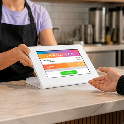 Mount-It! Universal Tablet Kiosk Stand for 10.2"-11" Tablets with 360° Rotating Base, Holds up to 20 lbs., White(MI-3895WHT)