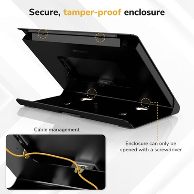 Mount-It! Universal Tablet Kiosk Stand for 10.2"-11" Tablets with 360° Rotating Base, Holds up to 20 lbs., Black (MI-3895BLK)
