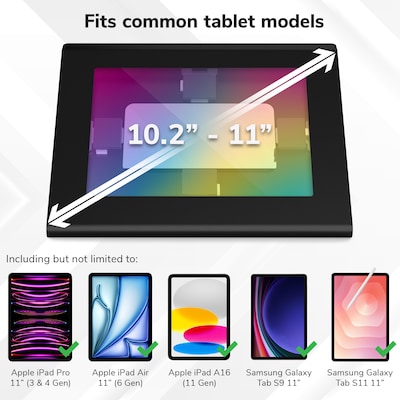 Mount-It! Universal Tablet Kiosk Stand for 10.2"-11" Tablets with 360° Rotating Base, Holds up to 20 lbs., Black (MI-3895BLK)