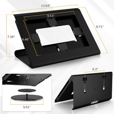 Mount-It! Universal Tablet Kiosk Stand for 10.2"-11" Tablets with 360° Rotating Base, Holds up to 20 lbs., Black (MI-3895BLK)