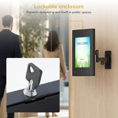 Mount-It! Anti-Theft Tablet Wall Mount for iPad with Full-Motion Arm, Holds up to 2.2 lbs., Black (MI-3776BLK)