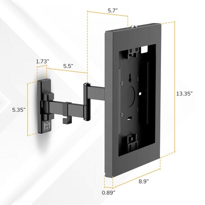 Mount-It! Anti-Theft Tablet Wall Mount for iPad with Full-Motion Arm, Holds up to 2.2 lbs., Black (MI-3776BLK)