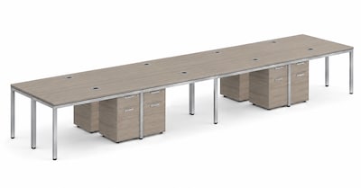 Boss Office Products Simple System 60W Desk, Driftwood, 8/Set (SGSD026-101)