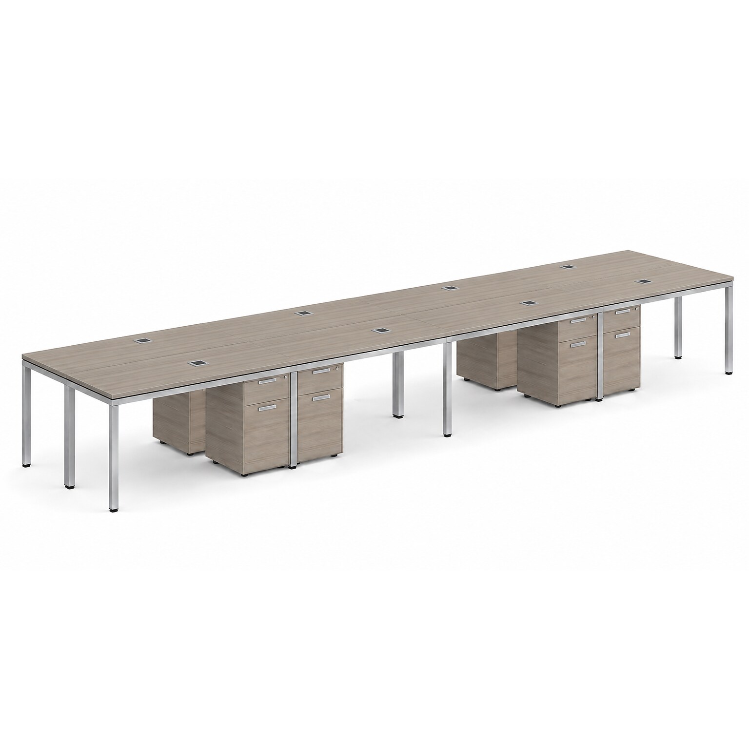 Boss Office Products Simple System 60W Desk, Driftwood, 8/Set (SGSD026-101)