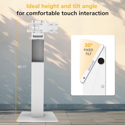 Mount-It! Floor Standing POS Kiosk for 15"-22" Monitors up to 22 lbs., with Printer Bay, White (MI-3894WHT)
