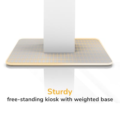 Mount-It! Floor Standing POS Kiosk for 15"-22" Monitors up to 22 lbs., with Printer Bay, White (MI-3894WHT)