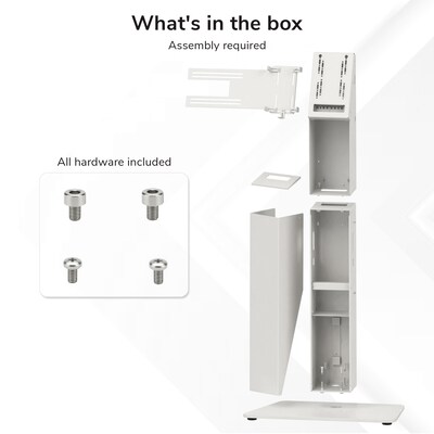 Mount-It! Floor Standing POS Kiosk for 15"-22" Monitors up to 22 lbs., with Printer Bay, White (MI-3894WHT)