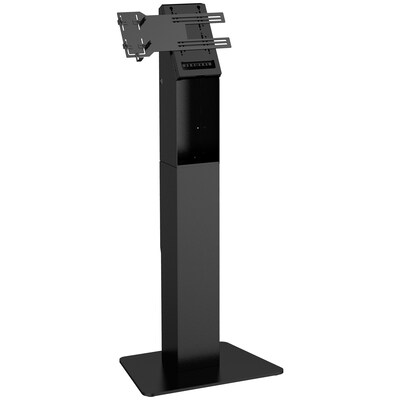 Mount-It! Floor Standing POS Kiosk for 15-22 Monitors up to 22 lbs., with Printer Bay, Black (MI-3894BLK)