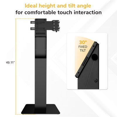 Mount-It! Floor Standing POS Kiosk for 15"-22" Monitors up to 22 lbs., with Printer Bay, Black (MI-3894BLK)