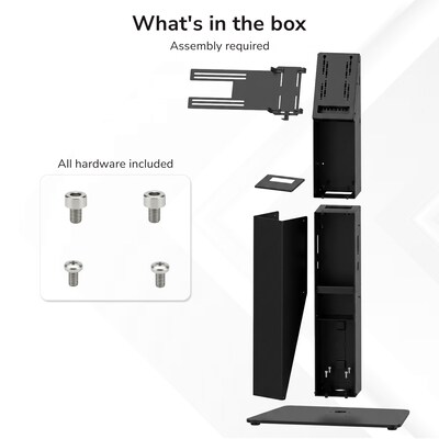 Mount-It! Floor Standing POS Kiosk for 15"-22" Monitors up to 22 lbs., with Printer Bay, Black (MI-3894BLK)