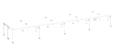 Boss Office Products Simple System 66W Desk with Pedestal, White, 8/Set (SGSD025-102-WT)