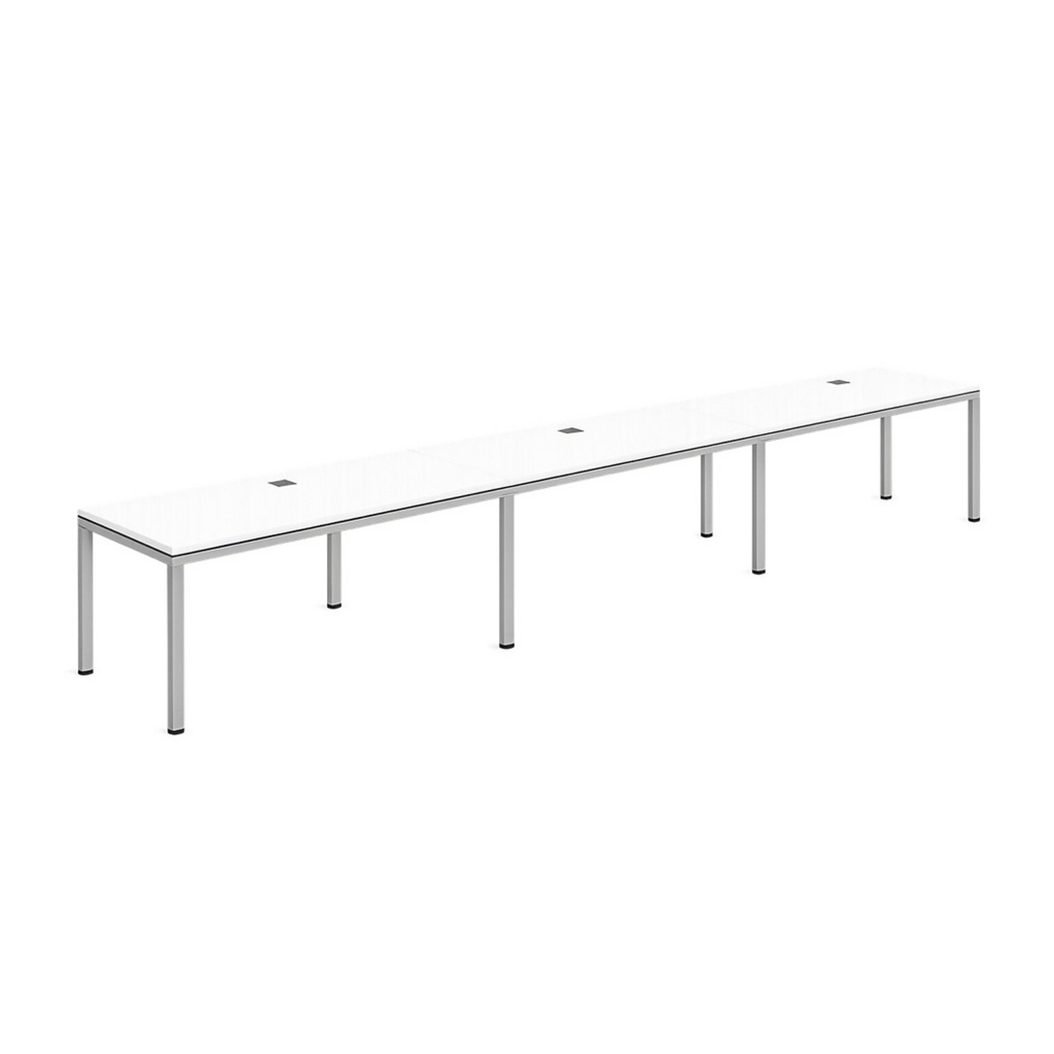 Boss Office Products Simple System 66W Desk, White, 3/Set (SGSD030-102-WT)
