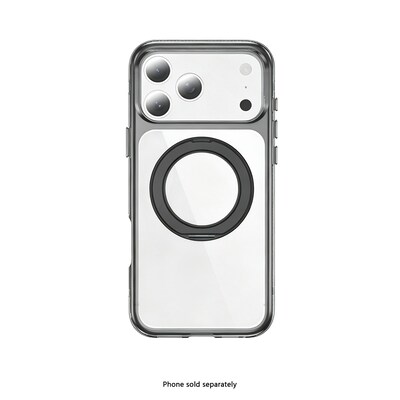 SaharaCase Clear Phone Case for iPhone 18 Pro, Shock Absorbing, Built-In Stand, Clear/Black (CP01180)