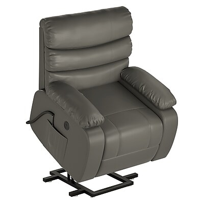 FlexiSpot XL6F Faux Leather Power Lift Recliner, Gray (XL6F-PU-DG-DP)