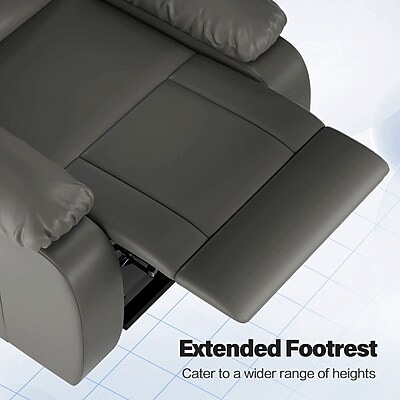 FlexiSpot XL6F Faux Leather Power Lift Recliner, Gray (XL6F-PU-DG-DP)