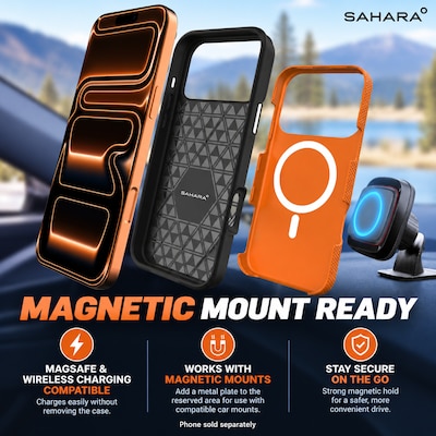 SaharaCase Armor Series Phone Case for iPhone 18 Pro, Shock Absorbing, Orange (CP01177)