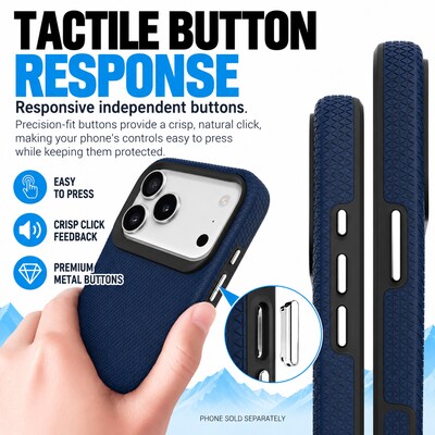 SaharaCase Armor Series Phone Case for iPhone 18 Pro, Shock Absorbing, Dark Blue (CP01176)