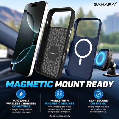 SaharaCase Armor Series Phone Case for iPhone 18 Pro, Shock Absorbing, Dark Blue (CP01176)