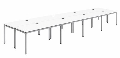 Boss Office Products Simple System 66W Desk, White, 8/Set (SGSD024-102-WT)