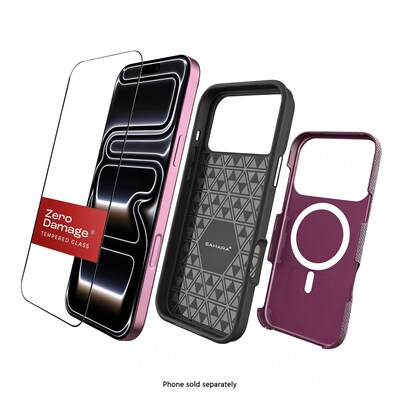 SaharaCase Armor Series Phone Case for iPhone 18 Pro, Shock Absorbing, Dark Cherry (CP01175)